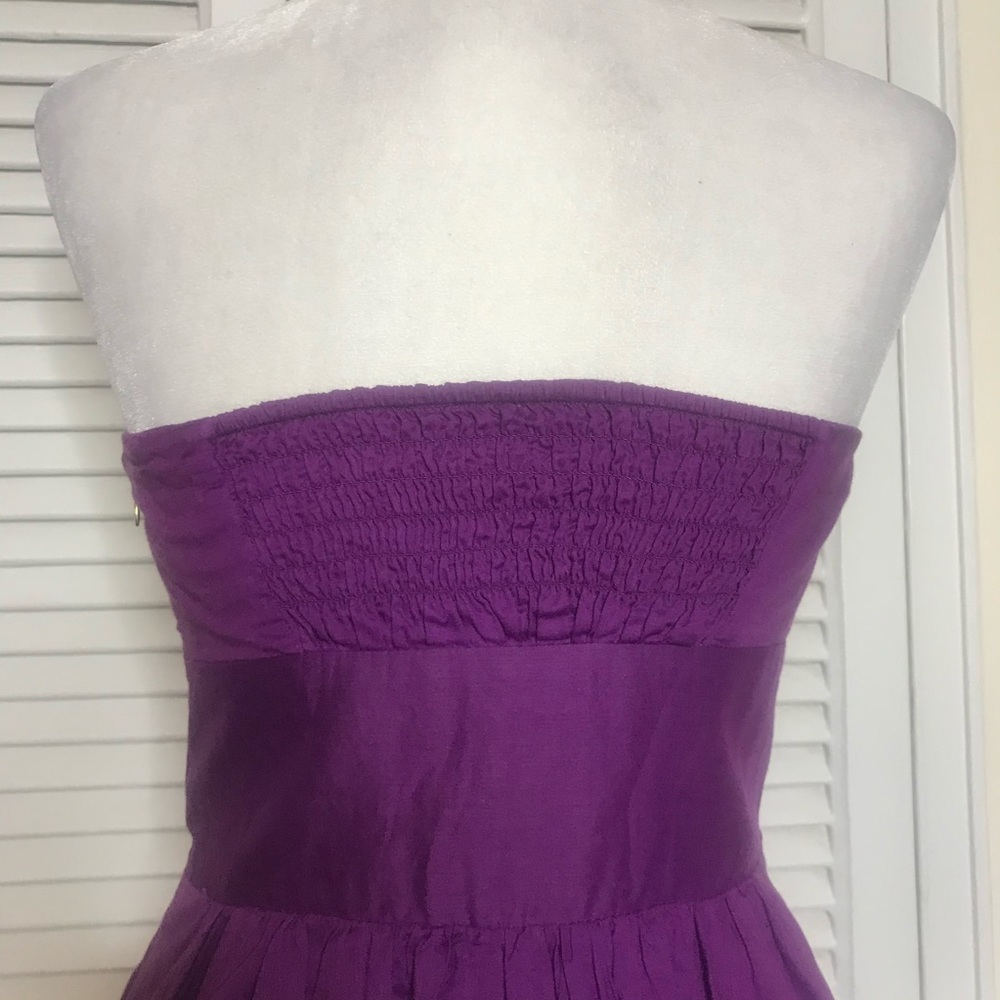 Vintage strapless fit & flare purple dress - Picture 3 of 4